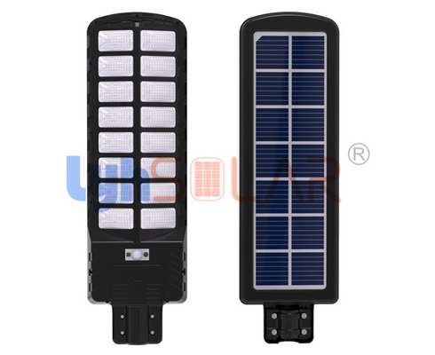 18W Black Led Solar Street Lights Outdoor With High Bright SMD5730 Sensor Street Lamp