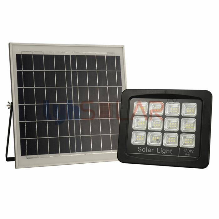 20W Black Solar Flood Lights Outdoor With Motion Sensor IP65 Waterproof 2200lm Solar Security Light